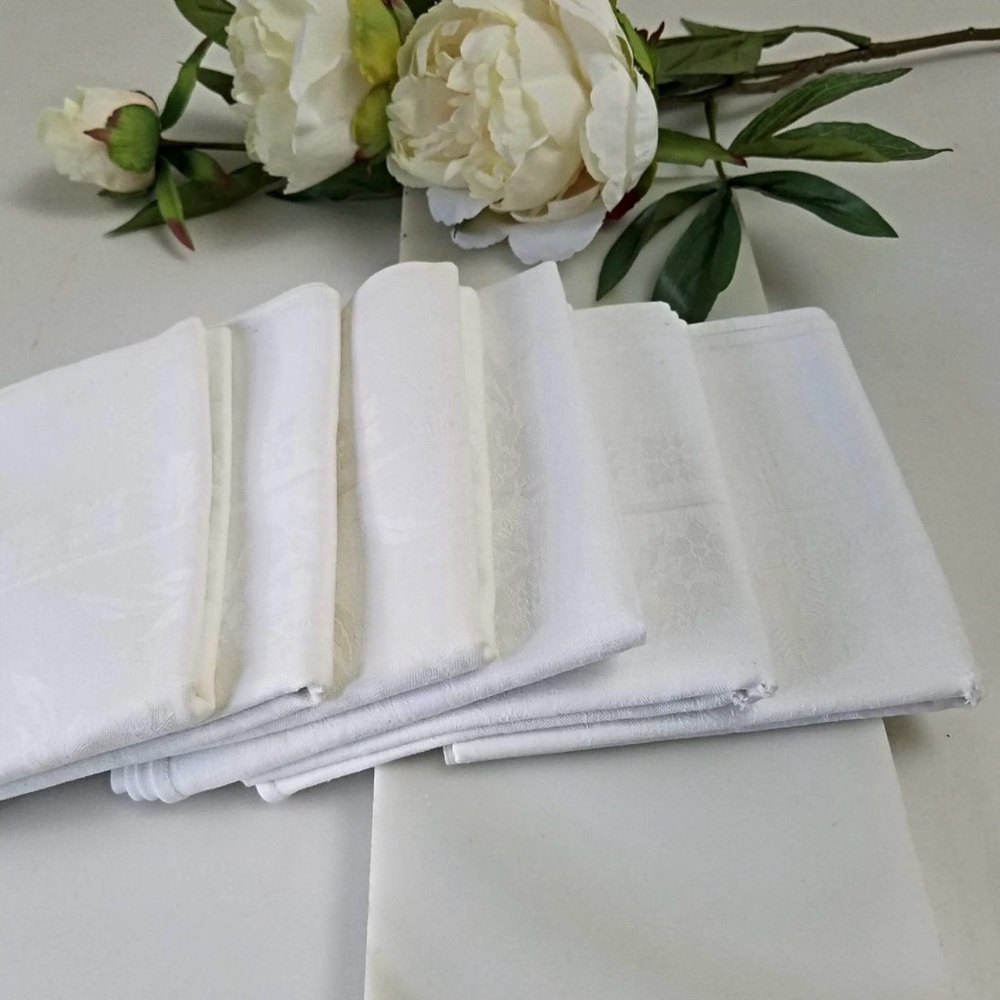 Vintage Damask Print Large Dinner Napkins